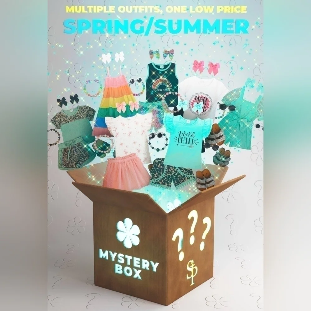 New kid's clothes mystery box of 7 items 150 dollars value
